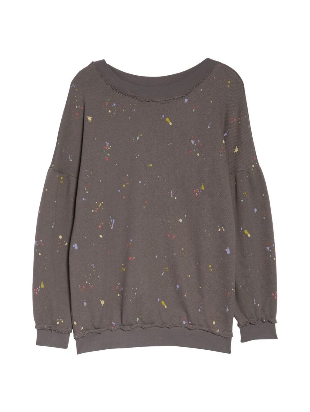 Free People FP Movement Make It Count Gray Splatter Sweatshirt Medium